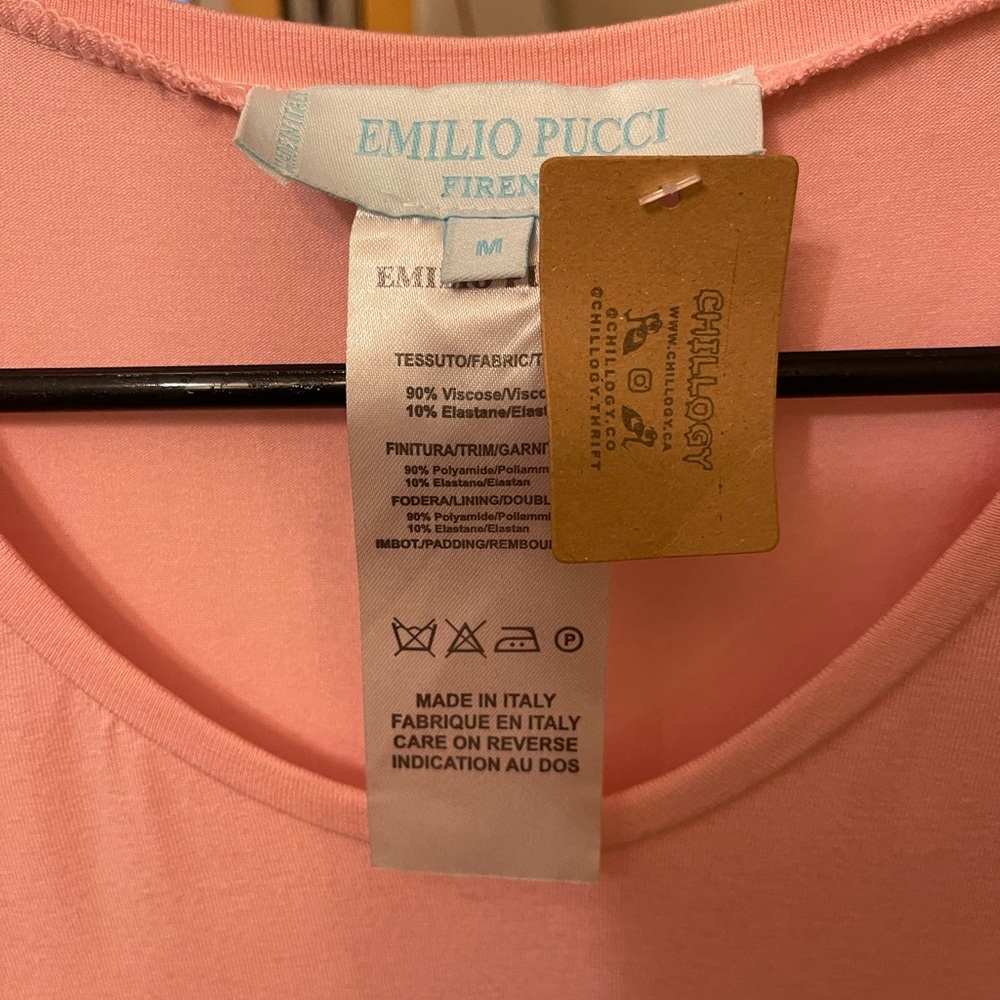Emilio Pucci baby pink rhinestone tshirt - Picture 5 of 7